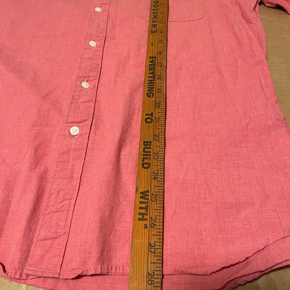 - J Crew Factory Men’s Slim Button Down Pink 100% Cotton Size L - Picture 10 of 11